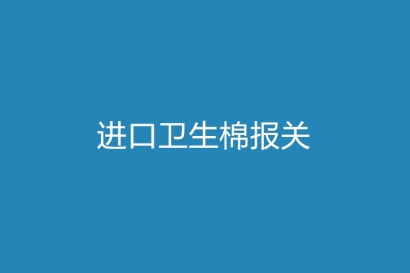 進口衛生棉報關所需單證資料